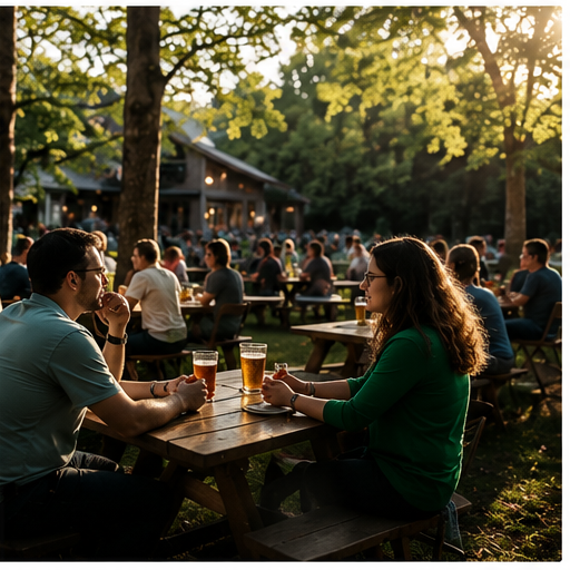 Sunny afternoon in the beer garden